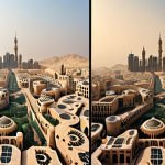 Here are two image prompts based on your text, designed for an Arabic audience and reflecting the shift in air quality management: