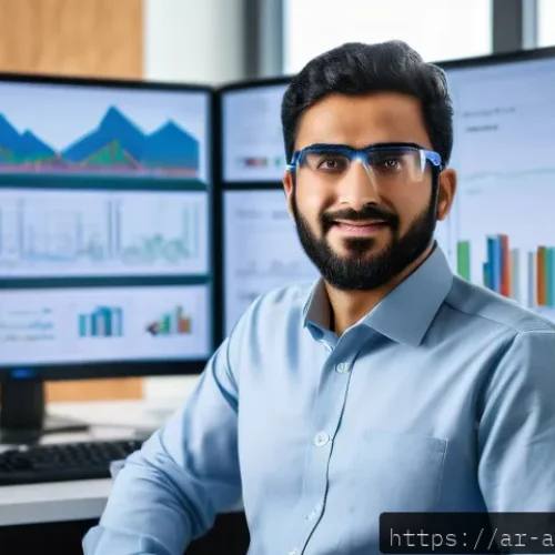 Home 33 대기환경기사 합격률 분석 - A professional Middle Eastern male engineer wearing smart casual attire and safety glasses, sitting ...